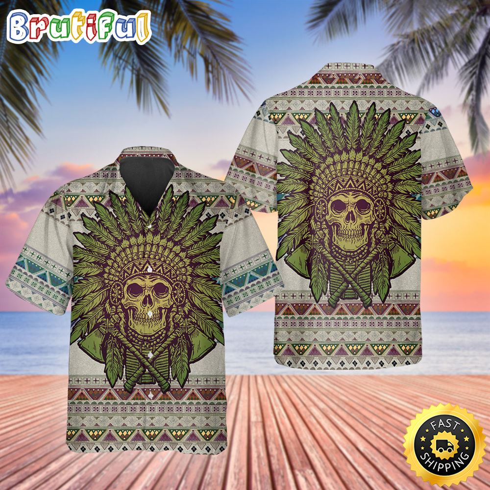 Skull Aboriginal Hawaiian Shirt Hawaiian Shirt For Men Best Hawaiian Shirts 1