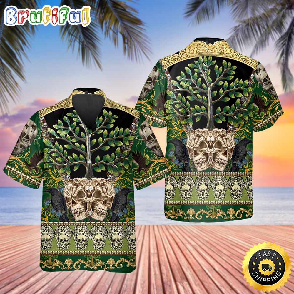 Skull Green Tree Hawaiian Shirt Hawaiian Shirt For Men Best Hawaiian Shirts 1