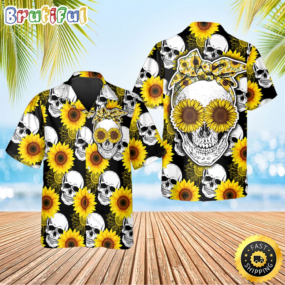 Sunflower Skull Hawaiian Shirt Hawaiian Shirt For Men Best Hawaiian Shirts 1