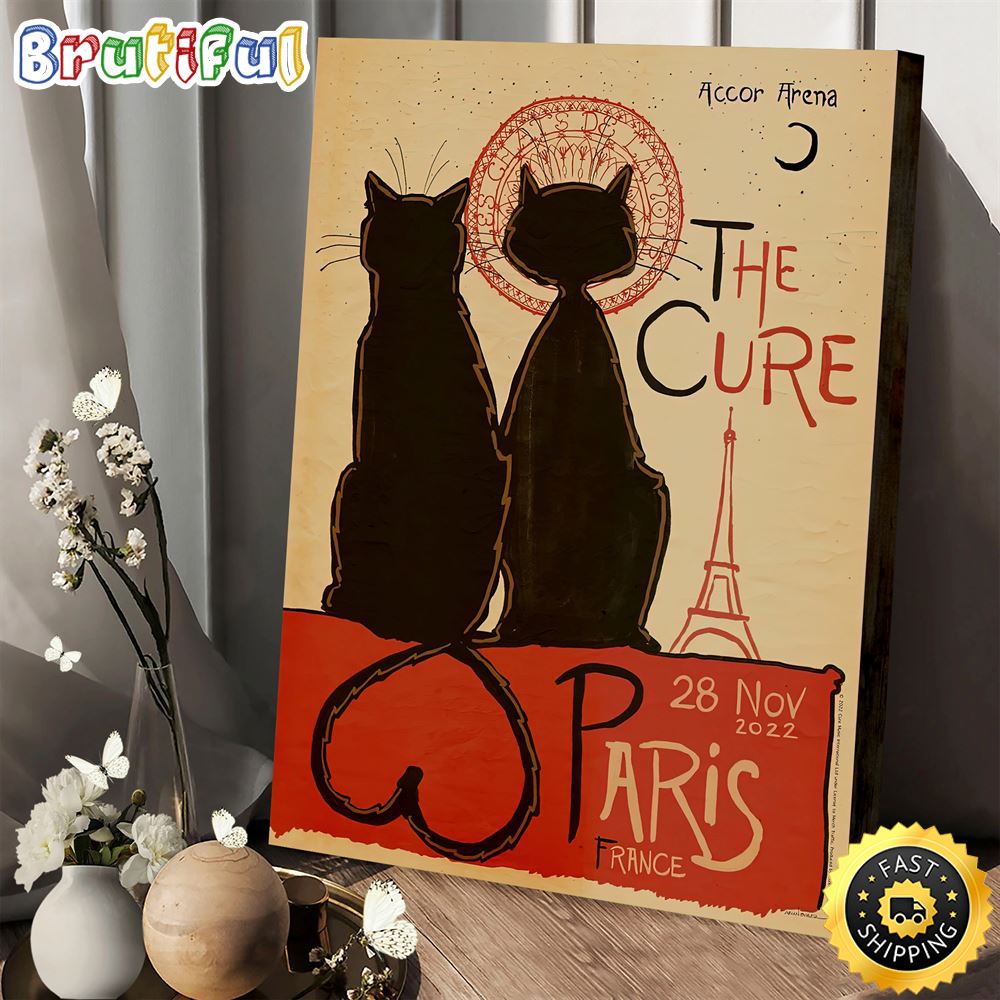 The Cure Cat Tour Paris 28th November 2022 Poster Canvas