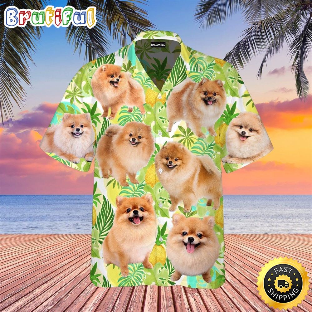 Tropical Pineapple Pomeranian Dog Hawaiian Shirt Mens Hawaiian Shirt Gifts For Dog Lovers 1