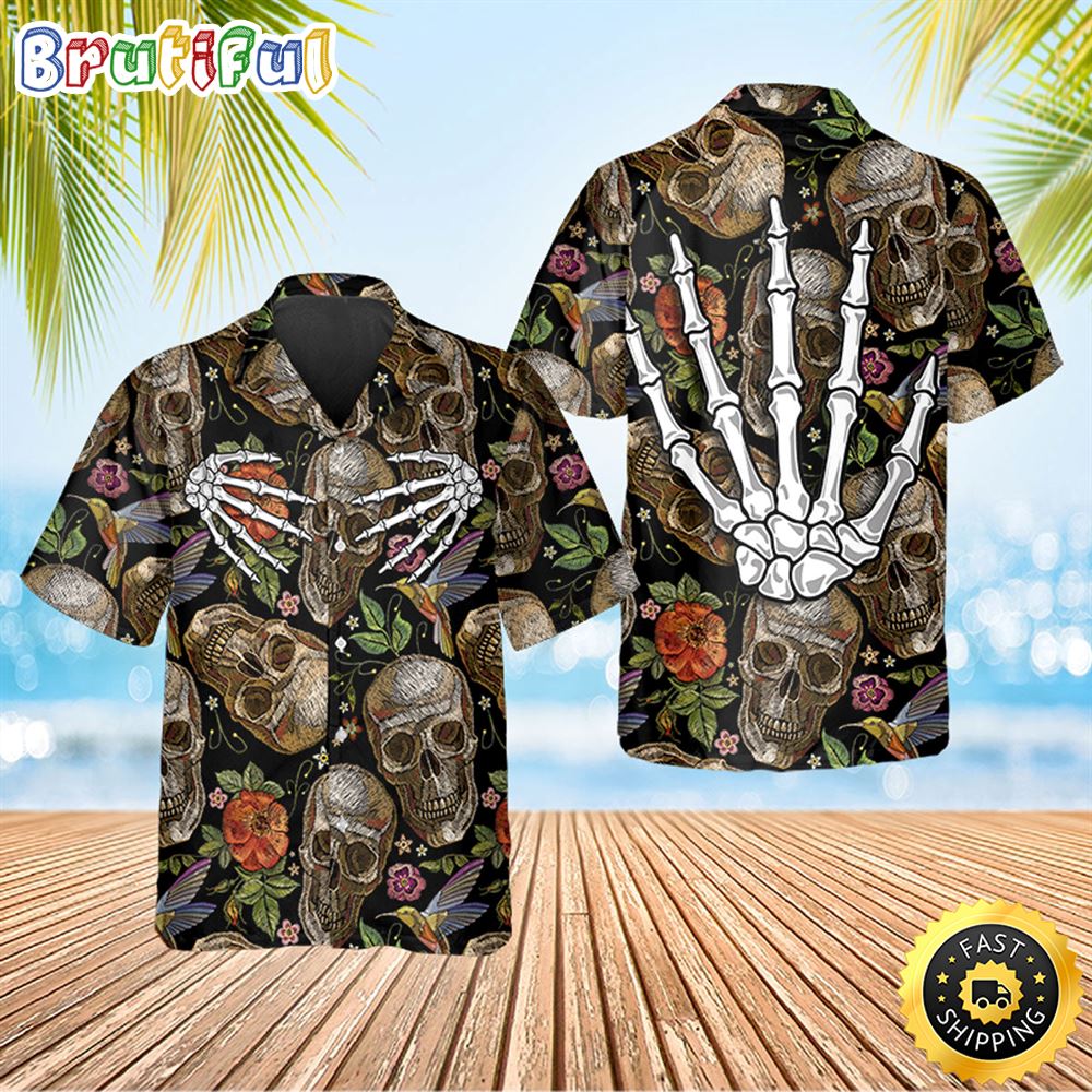 Vintage Floral Skull Hawaiian Shirt Hawaiian Shirt For Men Best Hawaiian Shirts 1