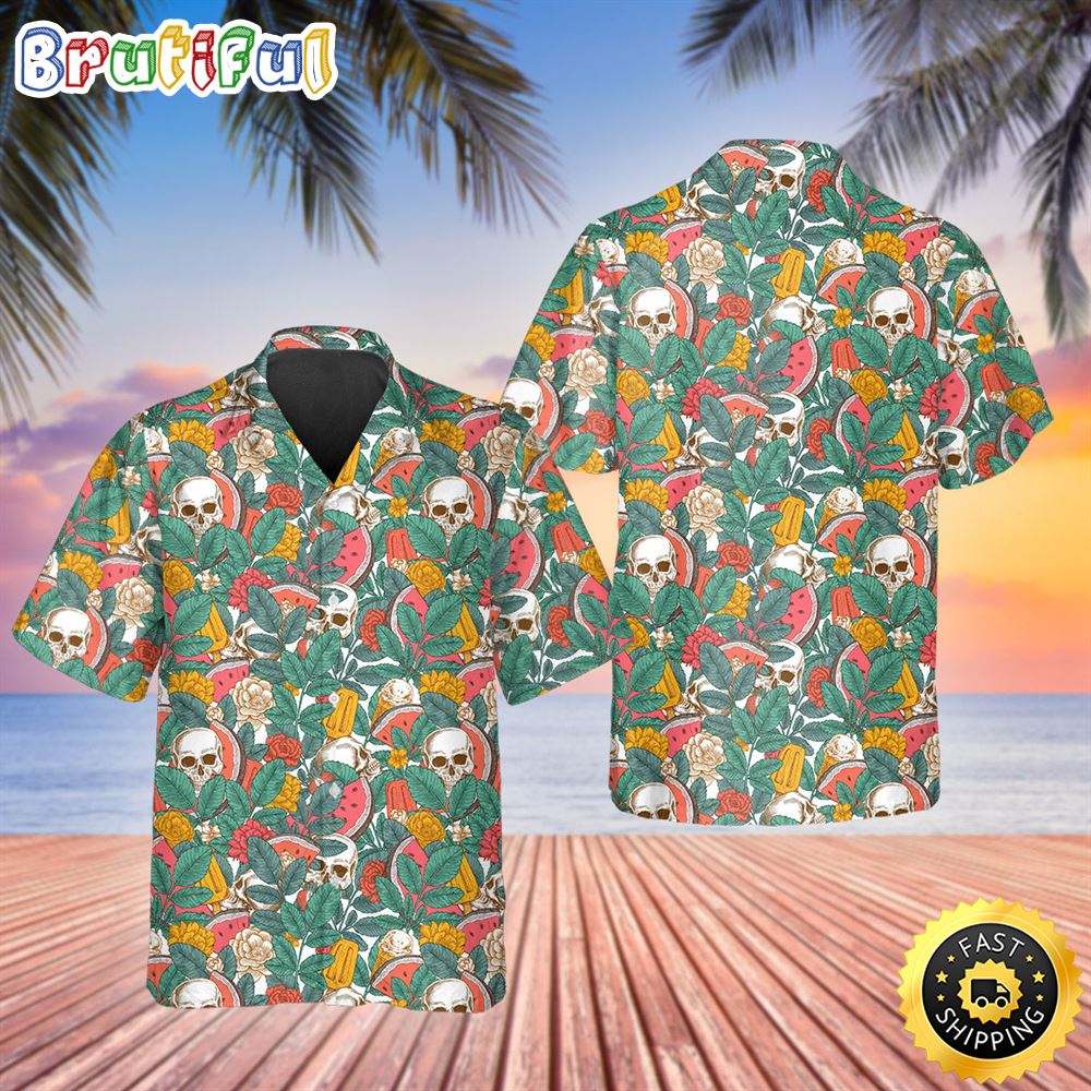 Watermelon Skull Hawaiian Shirt Hawaiian Shirt For Men Best Hawaiian Shirts 1