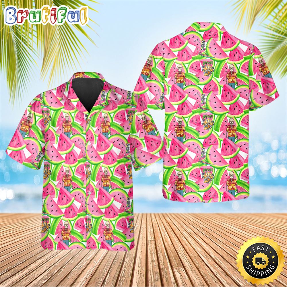 Watermelon With Skull Hawaiian Shirt Hawaiian Shirt For Men Best Hawaiian Shirts 1