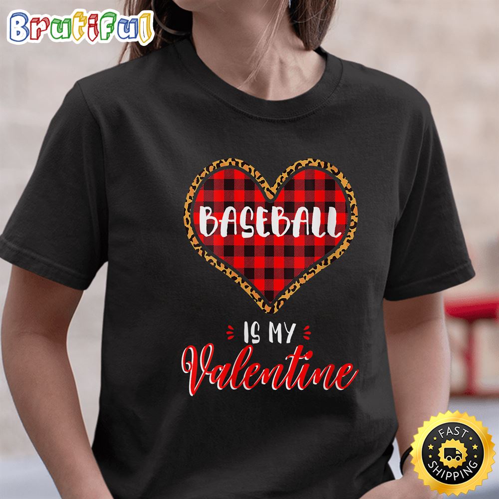 Womens Happy Valentine s Day 2023 Baseball Is My Valentine Day T Shirt