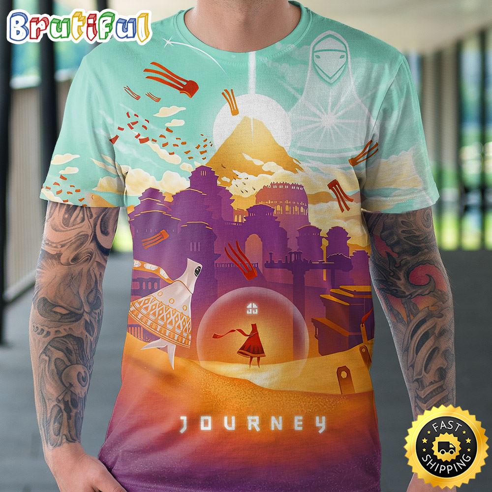 Journey On Steam Adventure In The Harsh World Poster 3d T-Shirt All Over Print Shirts