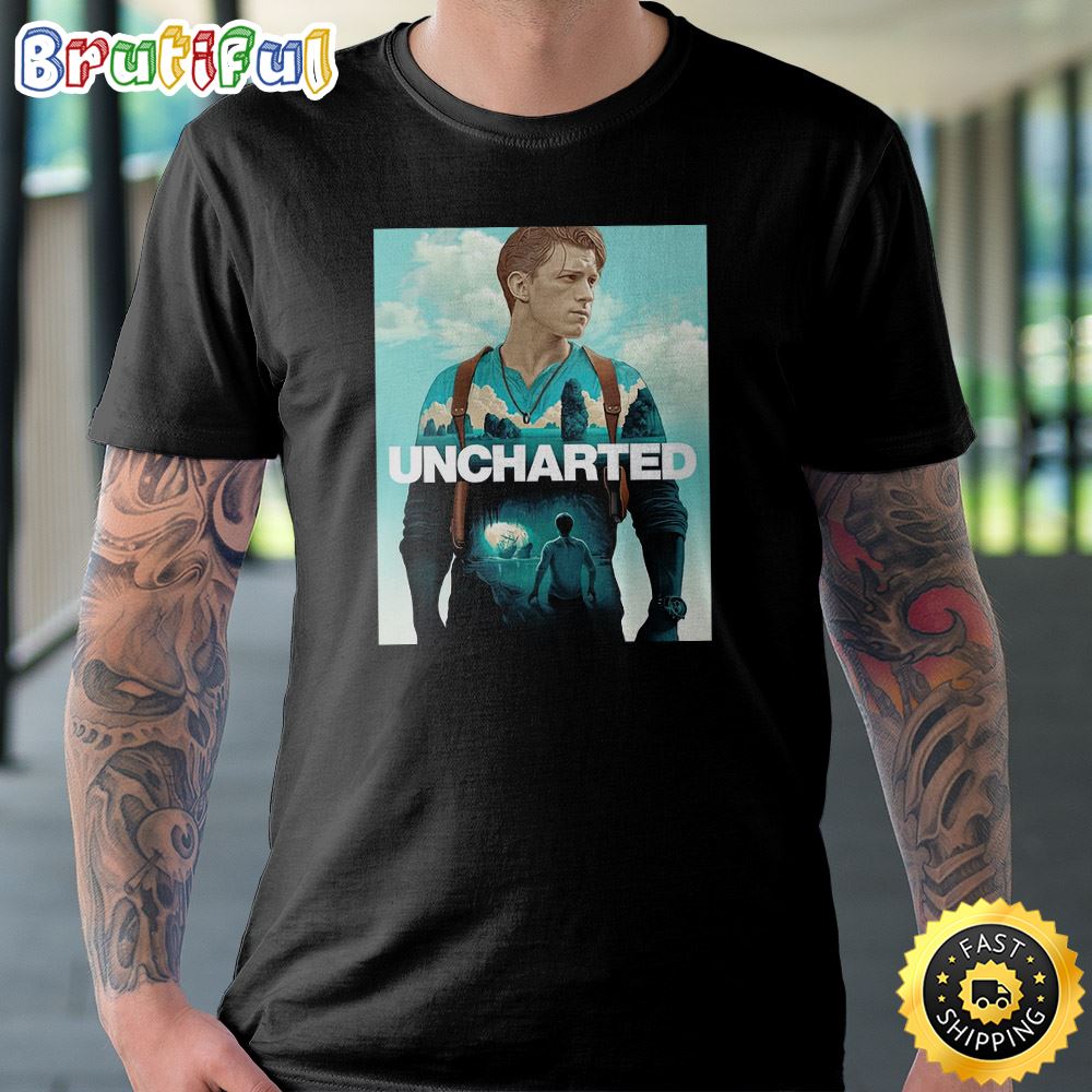 Tom Holland Uncharted Poster T-Shirt Tom Holland Uncharted Poster T-Shirt