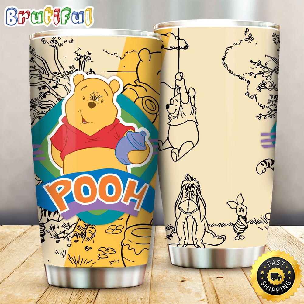Adorable Bear Winnie The Pooh Gift For Lover Day Travel Tumbler