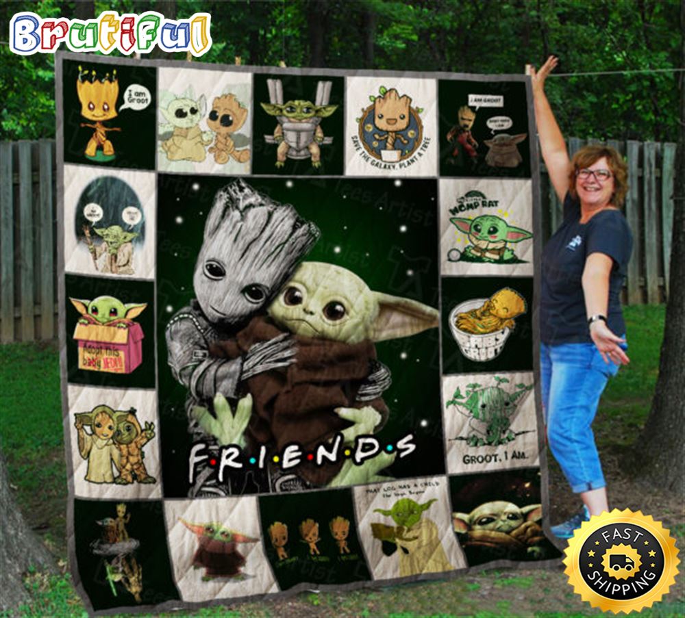Baby Yoda And Baby Groot Marvel Movie Blanket