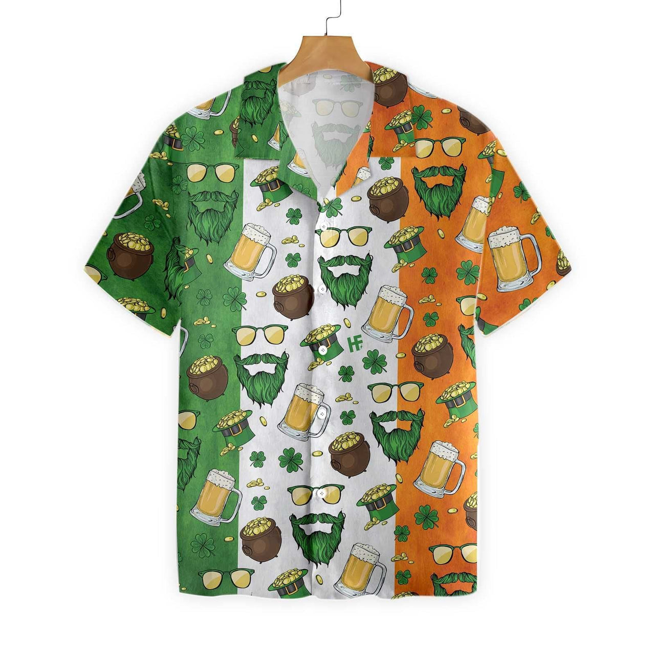 Beard Saint Patrick s Day Seamless Pattern Patricksday Gifts Aloha Hawaiian Shirts 1