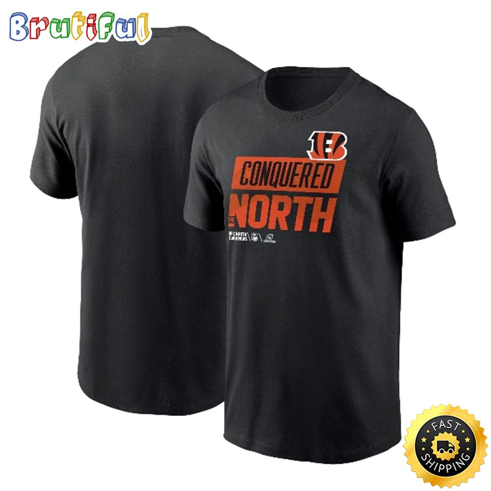 Cincinnati Bengals 2022 AFC North Division Champions Locker Room Trophy Collection Black T shirt