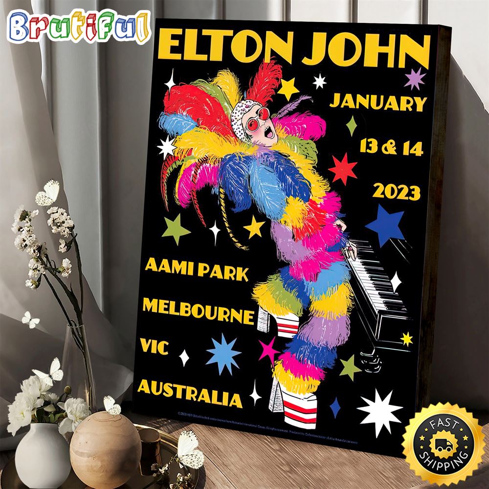 Elton John Aami Park Melblourne Vic Australia Tour 2023 Poter Canvas