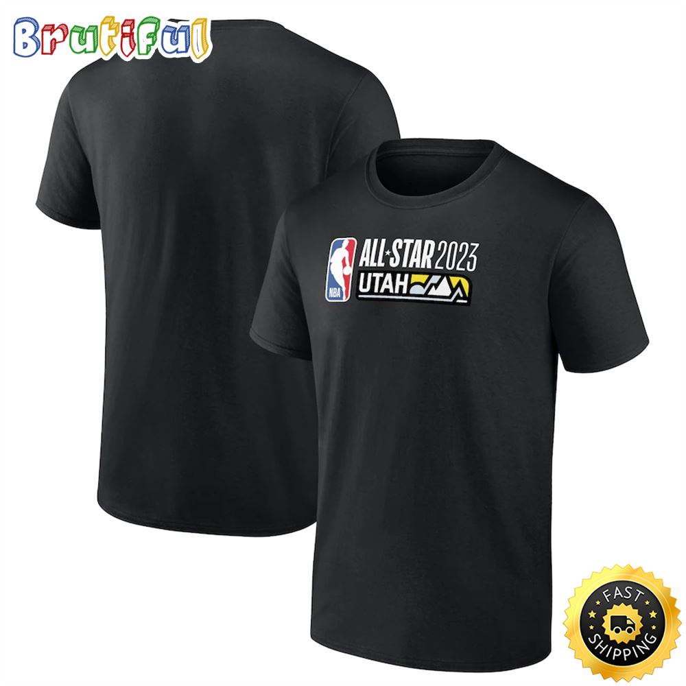 Fanatics Branded 2023 NBA All Star Game Official Logo Black T shirt