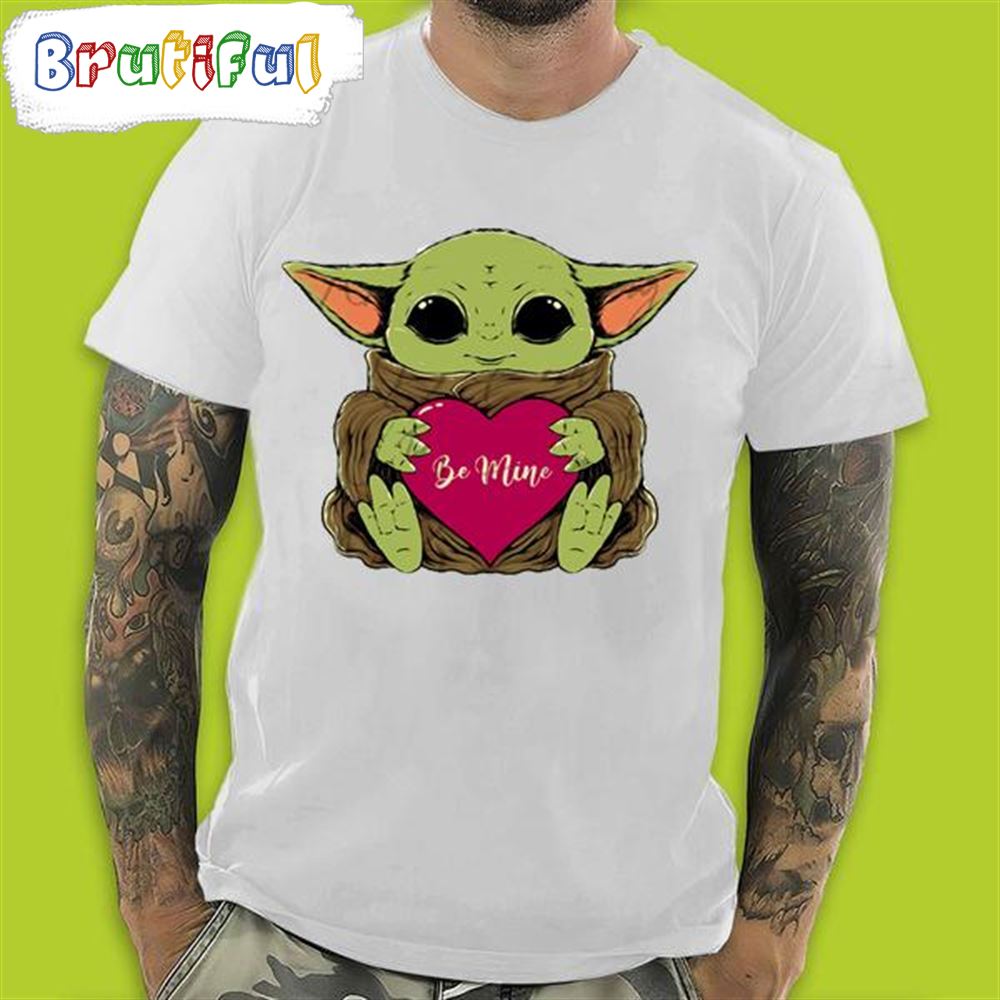 Funny Baby Yoda Hug Love Heart Be Mine Valentine s Day T Shirt