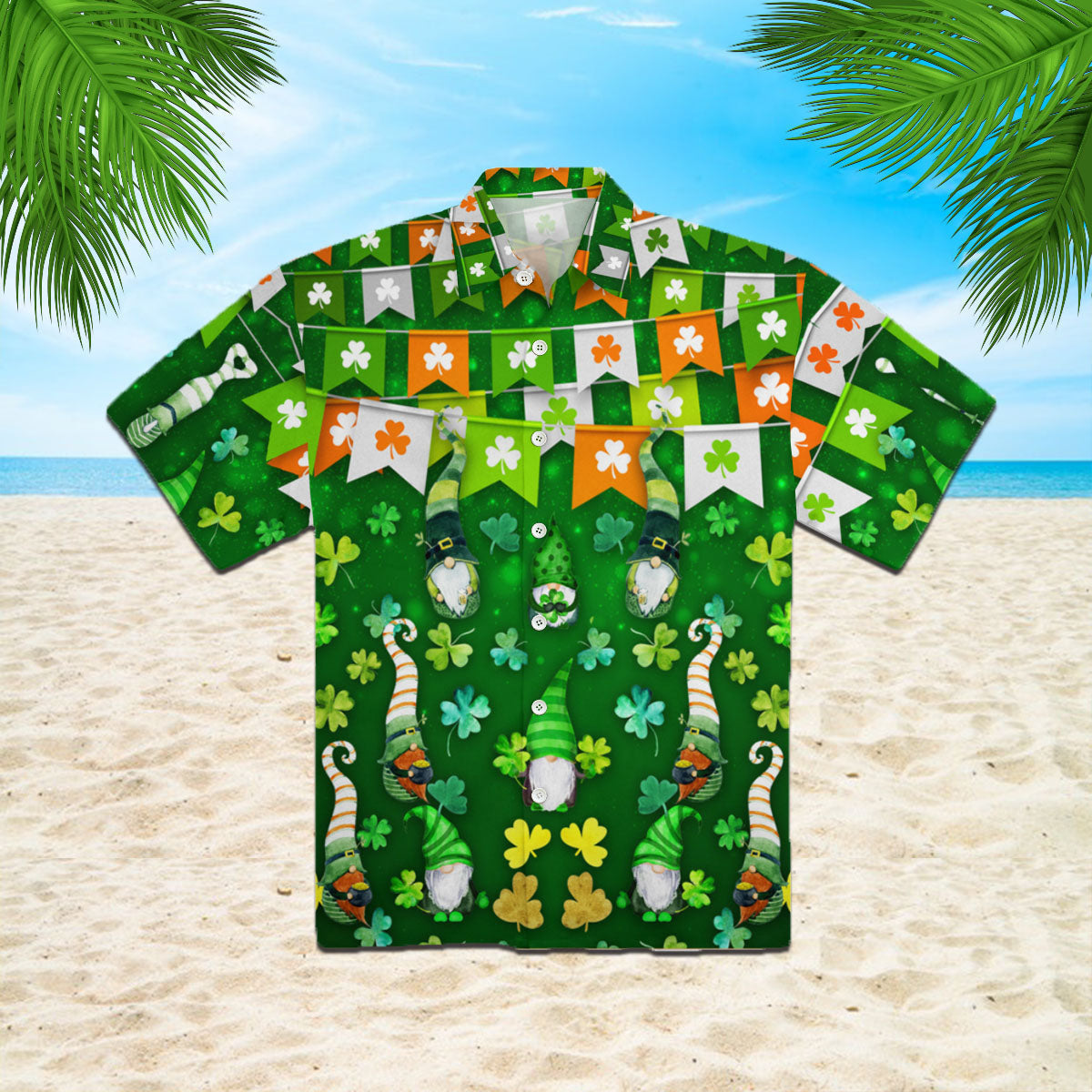 Funny Gnome Happy Saint Patrick Day Patricksday Gifts Aloha Hawaiian Shirts 1