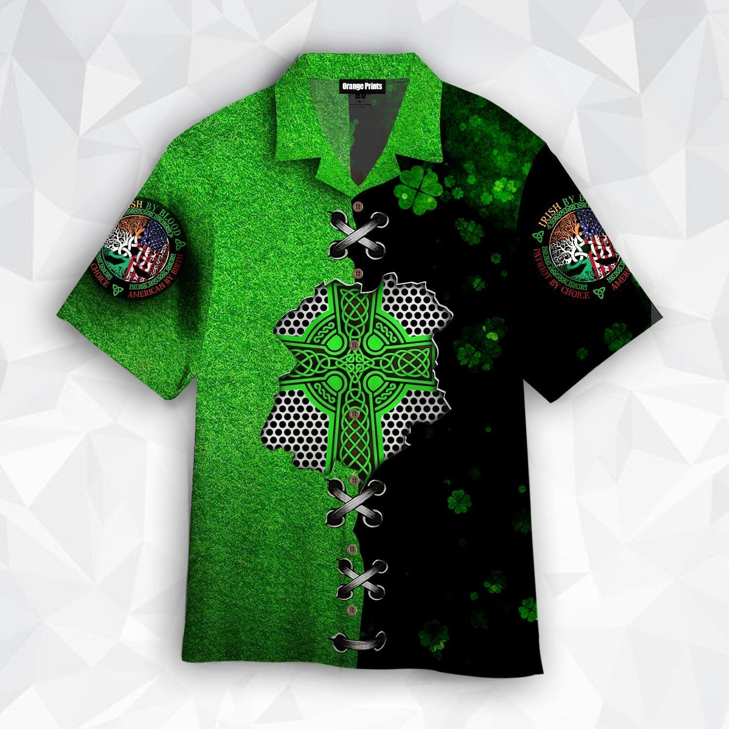 Green Irish St Patrick Celtic Knot Patricksday Gifts Aloha Hawaiian Shirts 1