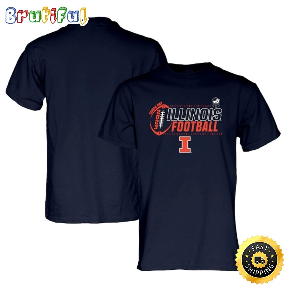 Illinois Fighting Illini Blue 84 2023 ReliaQuest Bowl Navy T shirt