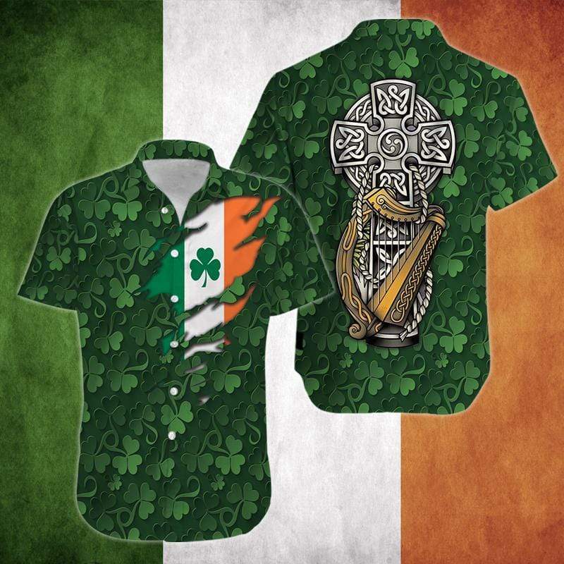 Ireland Patrick Day Patricksday Gifts Aloha Hawaiian Shirts 1