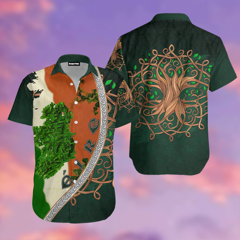 Irish Saint Patricks Day Shamrock Tree Of Life Patricksday Gifts Aloha Hawaiian Shirts 1