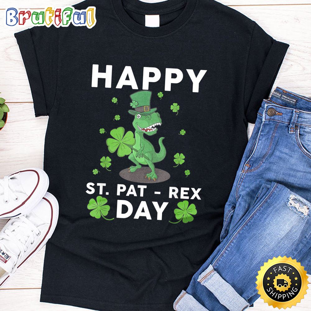 Kid s St Pat Rex Day T Shirt T Rex Love Patrick