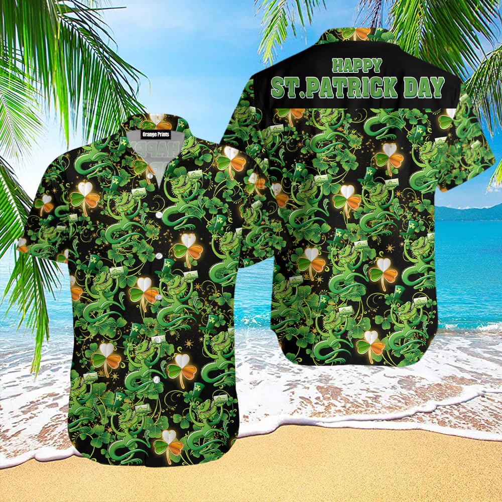 Lucky Clover Irish St Patricks Day Patricksday Gifts Aloha Hawaiian Shirts 1