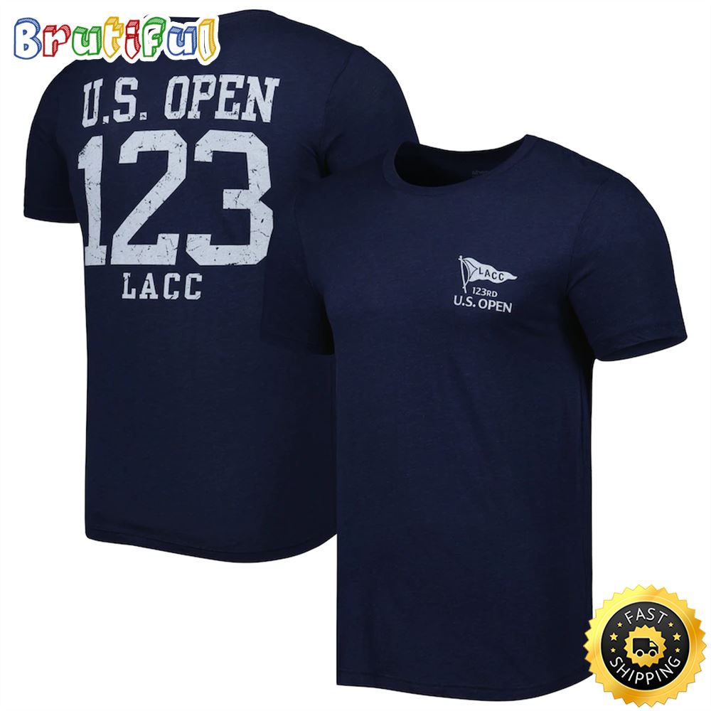 Men s 2023 U.S. Open Ahead Navy Instant Classic Tri Blend T shirt