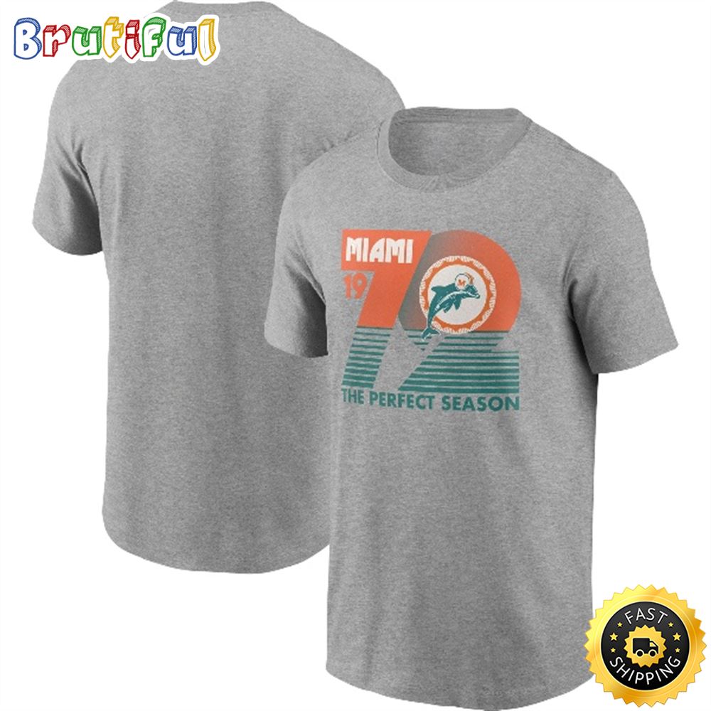 Miami Dolphins Hometown Collection 1972 Heathered Gray T shirt