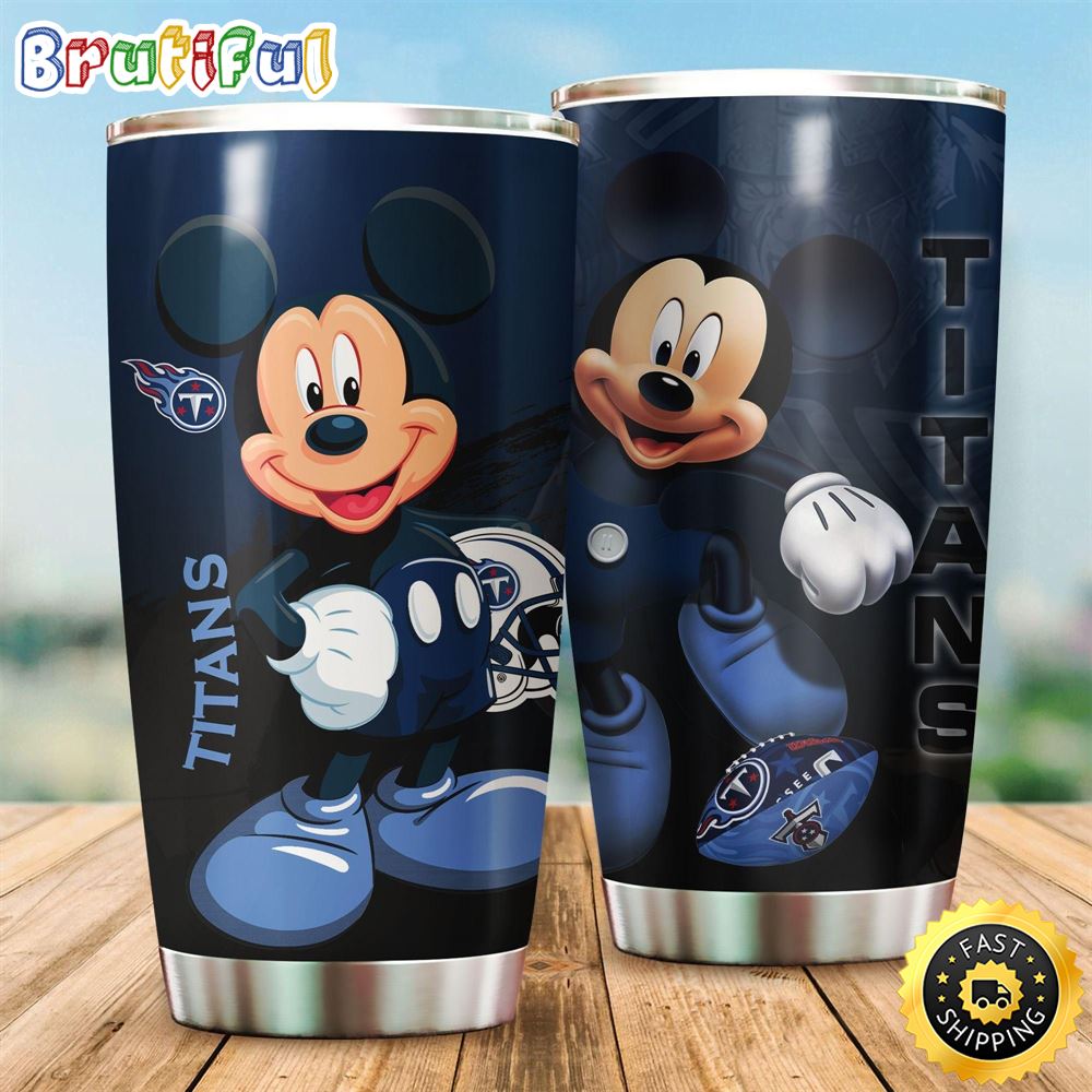 Mickey Mouse Tennessee Titans NFL Football Teams Big Logo 7 Gift For Fan Travel Tumbler