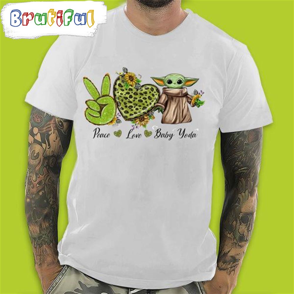 Peace Love Baby Yoda Valentines Day T Shirt