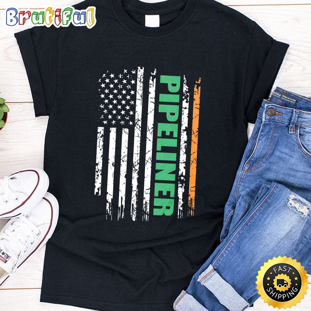 Pipeliner Usa Flag Irish St Patrick Day Gift Premium T Shirt