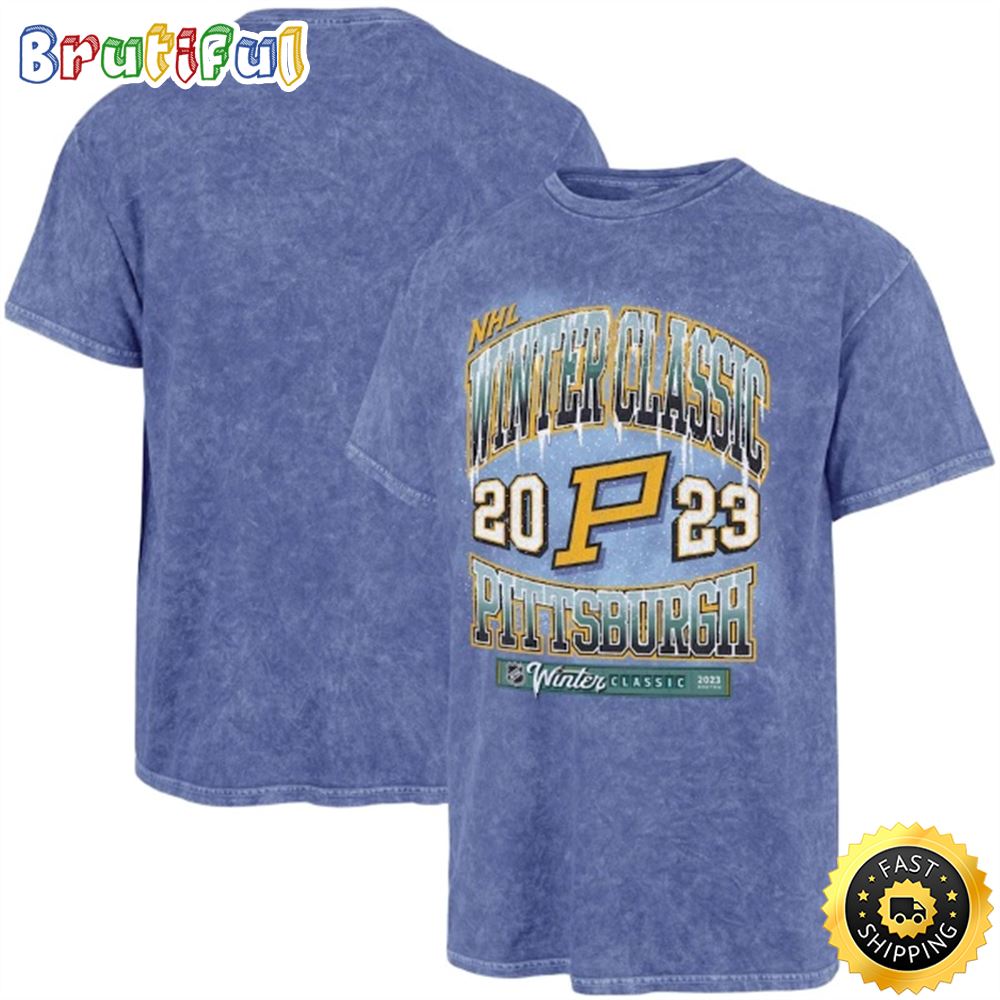 Pittsburgh Penguins 47 2023 NHL Winter Classic Rocker Vintage Tubular Blue T shirt