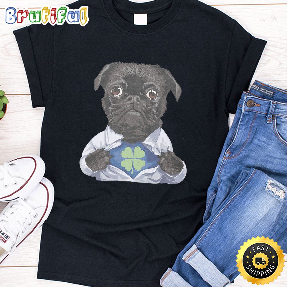 Pug Irish Clover Shirt St Patrick Day Dog Lover Gift Premium T Shirt
