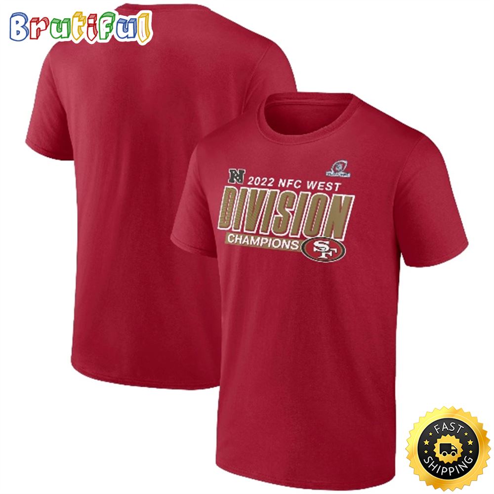 San Francisco 49ers Fanatics Branded 2022 NFC West Division Champions Divide Conquer Scarlet T shirt