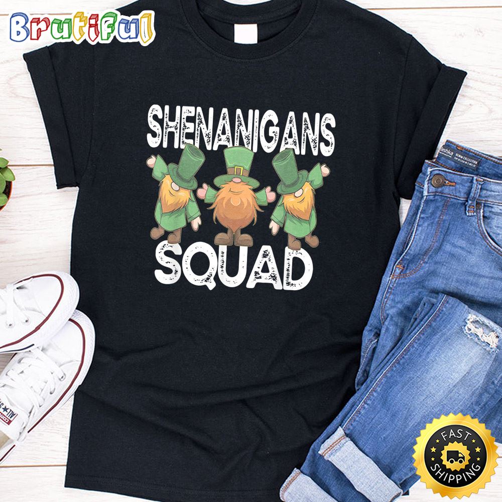 Shenanigans Squad Irish St Patricks Day Gnomes Shamrock Boys T Shirt