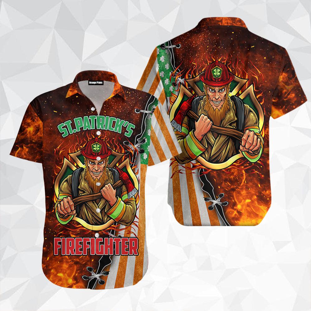 St Patrick s Day Firefighter Hawaiian Shirt Patricksday Gifts Aloha Hawaiian Shirts 1