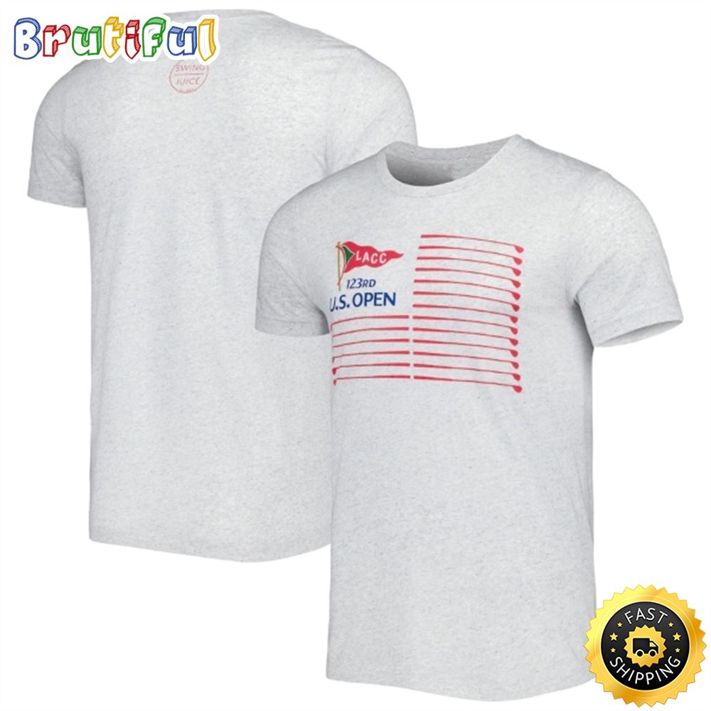 Unisex 2023 U.S. Open Swing Juice Heather Gray Club T shirt
