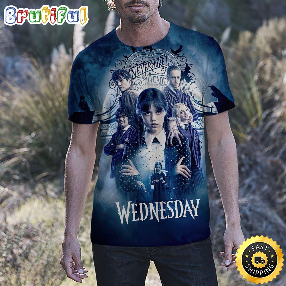Wednesday Nevermore Academy All Over Print Shirt