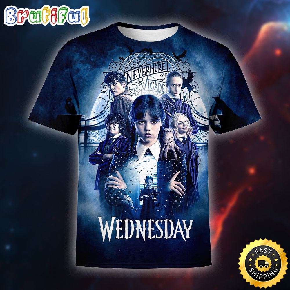 Wednesday Nevermore Academy All Over Print Shirt 1