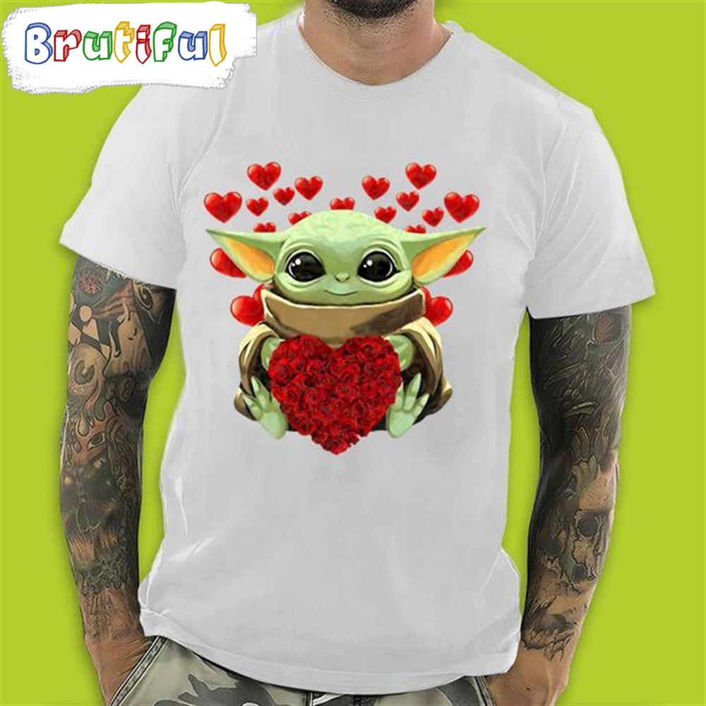 With Heart Baby Yoda Fall In Love In Valentine s Day T Shirt