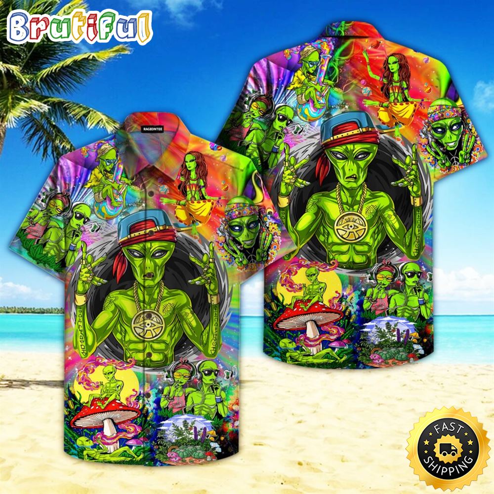 Alien Hippie Hawaiian Shirt Beachwear For Men Gifts For Young Adults 1 emxuyy