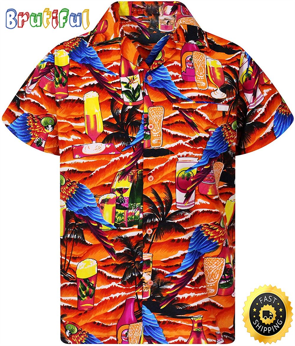 Bird And Beer Funny Hawaiian Shirt Beach Palm Beer Lover Gifts Shirt hncvce
