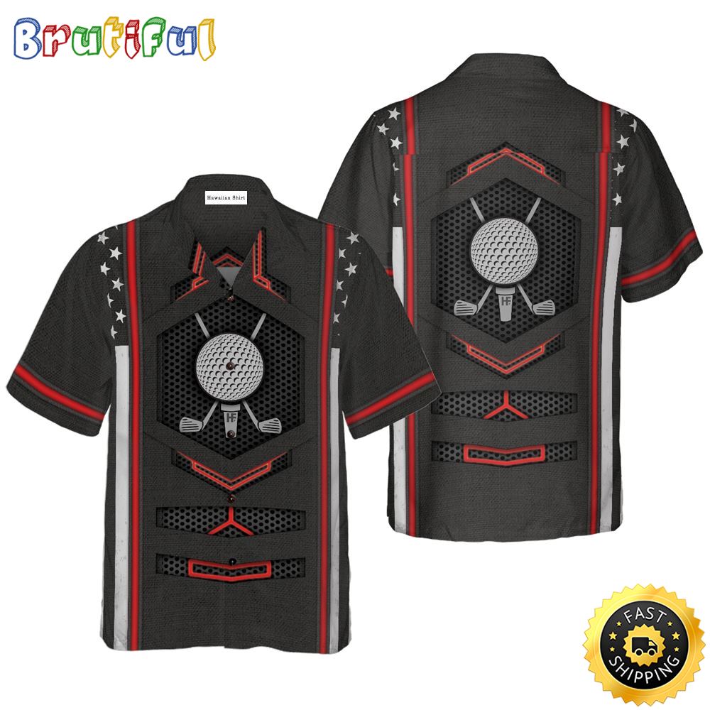 Black American Flag Golf Hawaiian Golf Shirt For Sport Lovers In Summer dchvby
