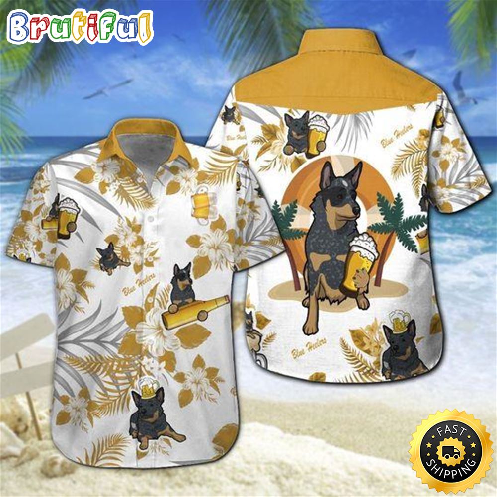 Blue Heelers Beer Hawaiian Shirt Summer Button Up gm58as