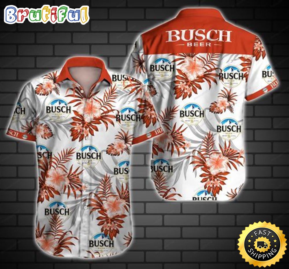 Busch Beer Summer Drink Beer Alcohol Cat Lovers Short Sleeve Hawaiian Shirt hquwwu
