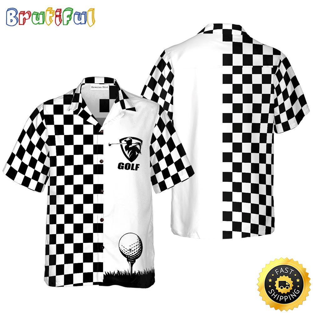 Checkboard Style Golf Hawaiian Golf Shirt For Sport Lovers In Summer ydpmm2