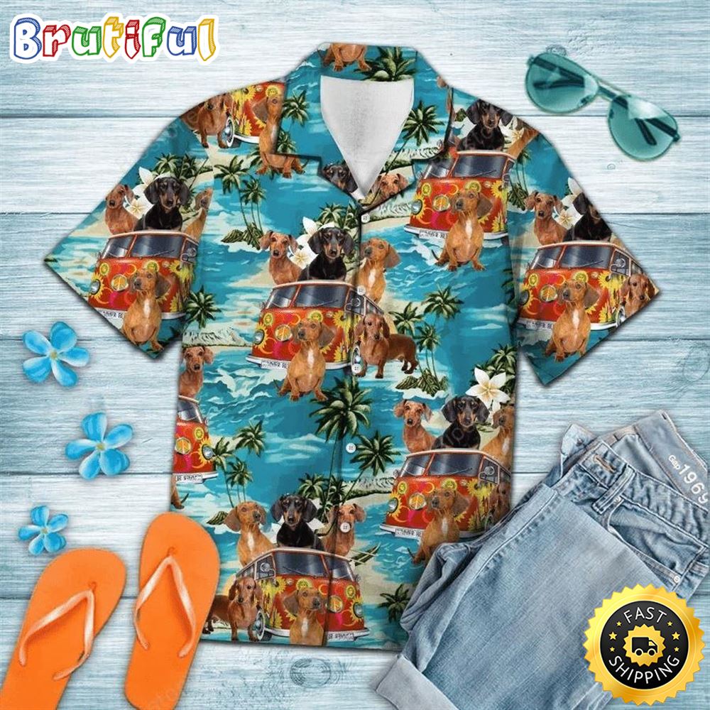 Dachshund Summer Hippie Hawaiian Shirt Beachwear For Men Gifts For Young Adults 1 kzdun8