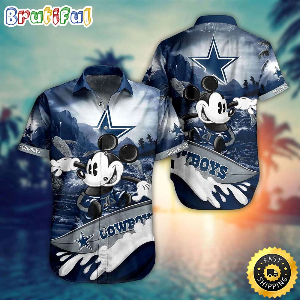 Dallas Cowboys NFL Mickey Graphic 3D Printed Best Gift For Fans Hawaiian Shirt dmrj2w