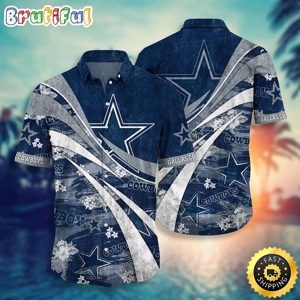 Dallas Cowboys NFL Summer Floral Pattern Graphic For Football NFL Enthusiast Hawaiian Shirt aoacxe