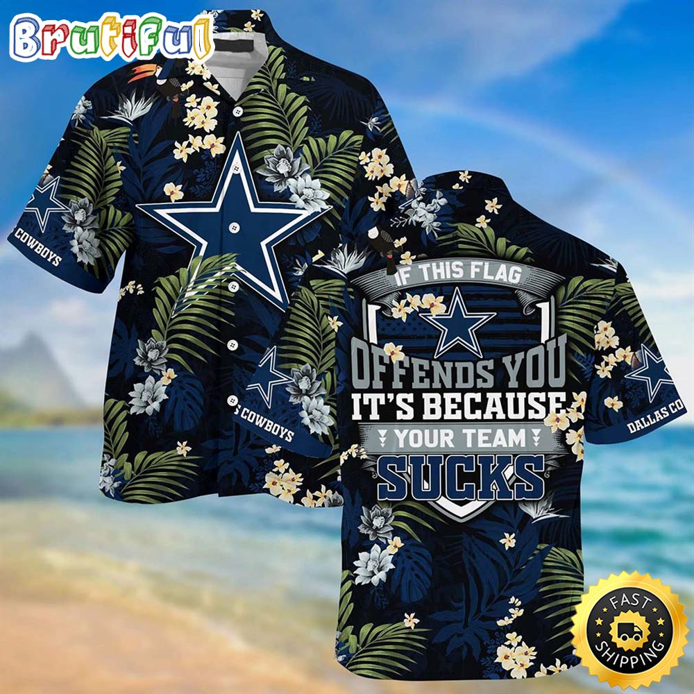 Dallas Cowboys With Tropical Pattern Hawaiian Shirt vuzoj0