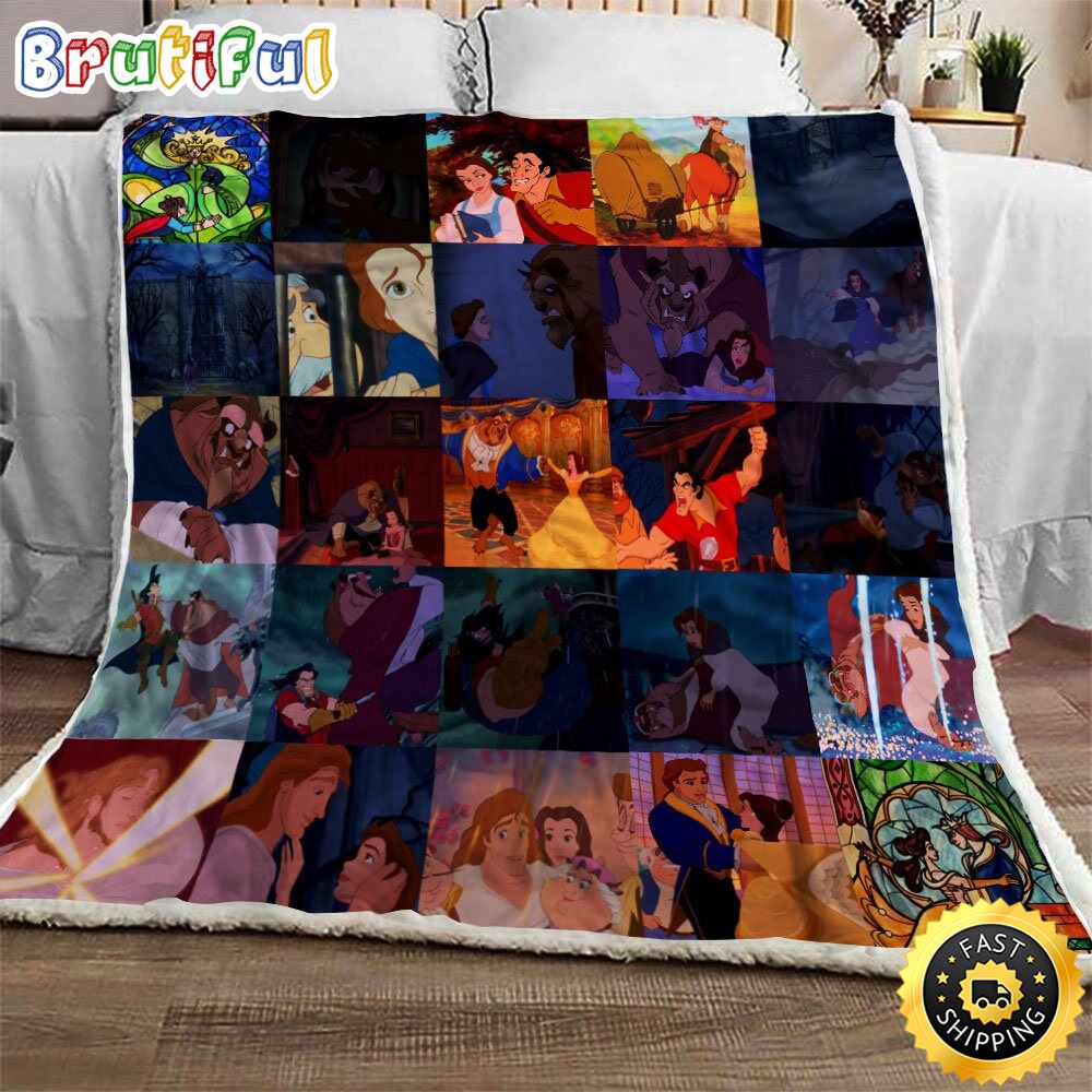 Disney Beauty And The Beast Blanket Gift For Fans Movie Disney diqn0i